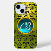 DAMASK GEM MONOGRAM yellow aquamarine Case-Mate iPhone Case (Achterkant)