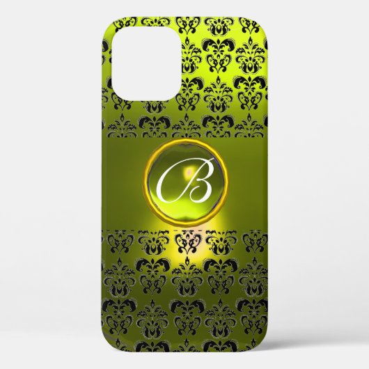 DAMASK GEM MONOGRAM Yellow Case-Mate iPhone Case (Achterkant)