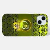 DAMASK GEM MONOGRAM Yellow Case-Mate iPhone Case (Achterkant (horizontaal))