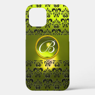 DAMASK GEM MONOGRAM Yellow iPhone 12 Hoesje