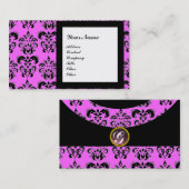 DAMASK GEM STONE MONOGRAM, 2 topaz, violet Visitekaartje (Voorkant / Achterkant)