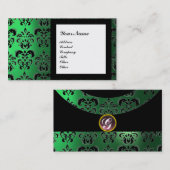 DAMASK GEM STONE MONOGRAM, 2 topaz, violet Visitekaartje (Voorkant / Achterkant)