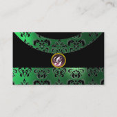 DAMASK GEM STONE MONOGRAM, 2 topaz, violet Visitekaartje (Achterkant)