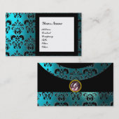 DAMASK GEM STONE MONOGRAM, 2 topaz, violet Visitekaartje (Voorkant / Achterkant)