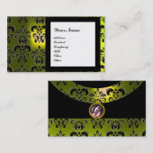 DAMASK GEM STONE MONOGRAM, 2 topaz, violet Visitekaartje (Voorkant / Achterkant)