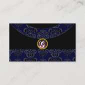 DAMASK GEM STONE MONOGRAM, 2 topaz, violet Visitekaartje (Achterkant)