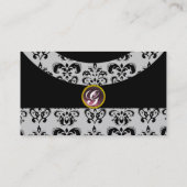 DAMASK GEM STONE MONOGRAM, 2 topaz, violet Visitekaartje (Achterkant)