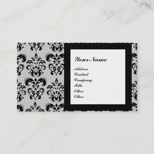 DAMASK GEM STONE MONOGRAM,3 VISITEKAARTJE (Voorkant)