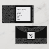 DAMASK GEM STONE MONOGRAM,3 VISITEKAARTJE (Voorkant / Achterkant)