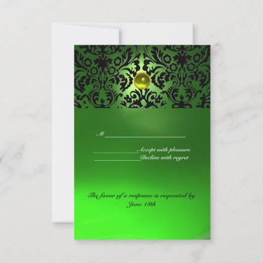 DAMASK GEM STONE MONOGRAM Geel Groen RSVP (Achterkant)