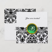 DAMASK GEM STONE MONOGRAM jade green ice Kaart (Voorkant / Achterkant)