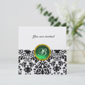 DAMASK GEM STONE MONOGRAM jade green ice Kaart (Staand voorkant)