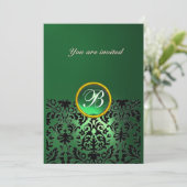 DAMASK GEM STONE MONOGRAM jade green Kaart (Staand voorkant)