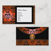DAMASK GEM STONE MONOGRAM oranje Visitekaartje (Voorkant / Achterkant)