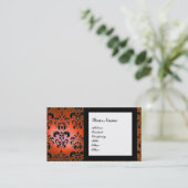 DAMASK GEM STONE MONOGRAM oranje Visitekaartje (Staand voorkant)