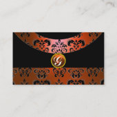 DAMASK GEM STONE MONOGRAM oranje Visitekaartje (Achterkant)