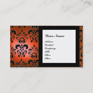 DAMASK GEM STONE MONOGRAM oranje Visitekaartje