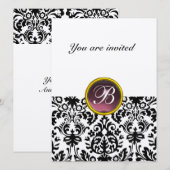 DAMASK GEM STONE MONOGRAM paars vilt Kaart (Voorkant / Achterkant)