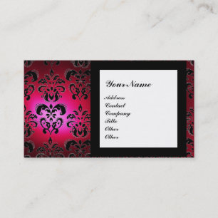 DAMASK GEM STONE MONOGRAM Red burgundy Visitekaartje