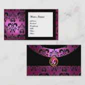 DAMASK GEM STONE MONOGRAM roze Visitekaartje (Voorkant / Achterkant)