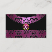DAMASK GEM STONE MONOGRAM roze Visitekaartje (Achterkant)