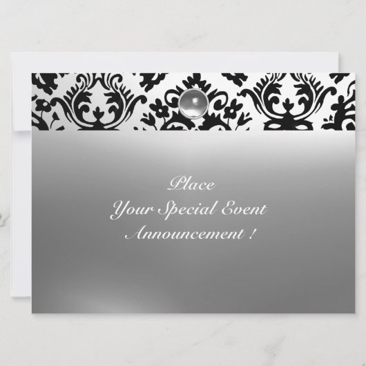 DAMASK GEM STONE MONOGRAM white Kaart (Achterkant)