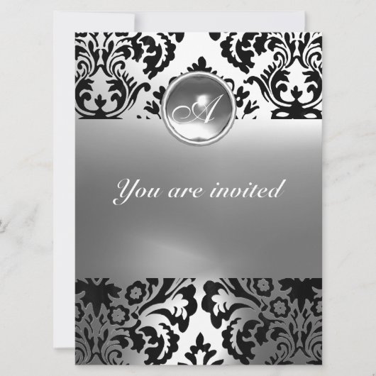 DAMASK GEM STONE MONOGRAM white Kaart (Voorkant)