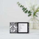 DAMASK GEM STONE MONOGRAM wit kristal Visitekaartje (Staand voorkant)