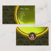 DAMASK GEM STONE MONOGRAM, yellow topaz, violet Visitekaartje (Voorkant / Achterkant)