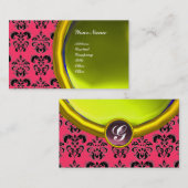 DAMASK GEM STONE MONOGRAM, yellow topaz, violet Visitekaartje (Voorkant / Achterkant)