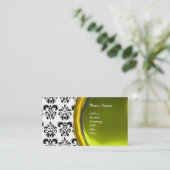 DAMASK GEM STONE MONOGRAM, yellow topaz, violet Visitekaartje (Staand voorkant)