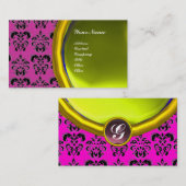 DAMASK GEM STONE MONOGRAM, yellow topaz, violet Visitekaartje (Voorkant / Achterkant)