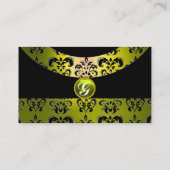 DAMASK GEM STONE MONOGRAM yellow Visitekaartje (Achterkant)