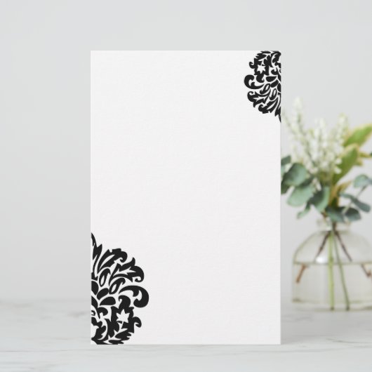 Damask gepersonaliseerd briefpapier (Staand voorkant)