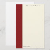 Damask Gepersonaliseerd Red Designer Stationery Briefpapier (Voorkant / Achterkant)