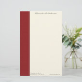 Damask Gepersonaliseerd Red Designer Stationery Briefpapier (Staand voorkant)