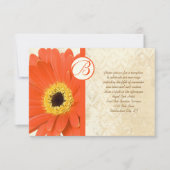  Damask Gerber Wedding Reception Kaart (Voorkant)