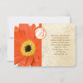  Damask Gerber Wedding Reception Kaart (Voorkant)