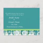 Damask getoond op Blauwgroen spelden op Limoen Aankondigingskaart (Achterkant)