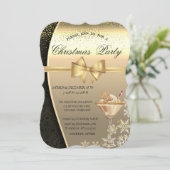 Damask Gingerbread Corporate Christmas Party Kaart (Staand voorkant)