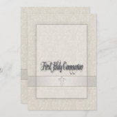 Damask Girls eerste communie uitnodiging (Voorkant / Achterkant)