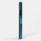 DAMASK GIRLY MONOGRAM Blue Case-Mate iPhone Case (Achterkant/rechts)