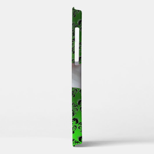 DAMASK GIRLY MONOGRAM green white lbon Case-Mate iPhone Case (Achterkant / Links)