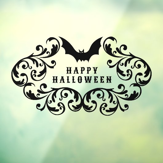 Damask Glam Bat Happy Halloween Raamsticker (Vel 3)