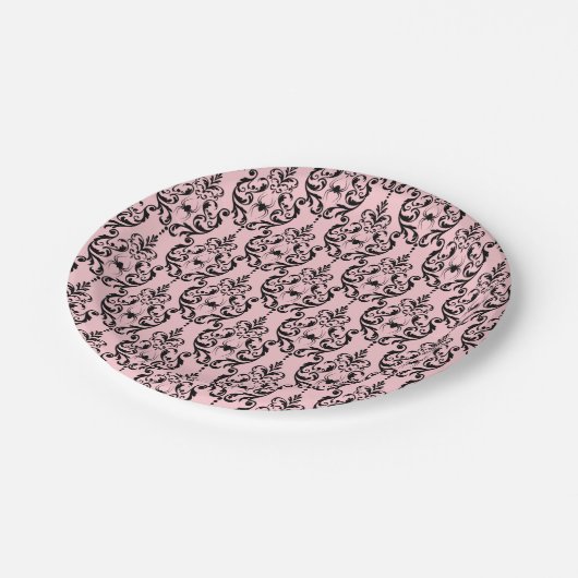 Damask Glam Black Cat | Bord Halloween Paper (Gekanteld)