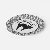 Damask Glam Black Cat | Bord Halloween Paper (Gekanteld)