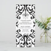 Damask Glam Halloween Dinner Party Menu (Staand voorkant)