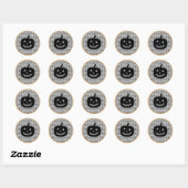 Damask Glam Halloween Pumpkin Ronde Sticker (Vel)