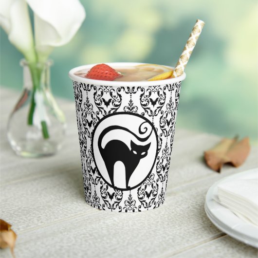 Damask Glam | Katten en vleermuizen Papieren beker (Insitu)