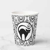 Damask Glam | Katten en vleermuizen Papieren beker (Voorkant)